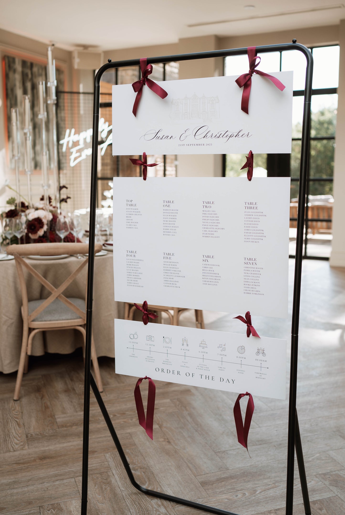 Table plans (Seating charts)