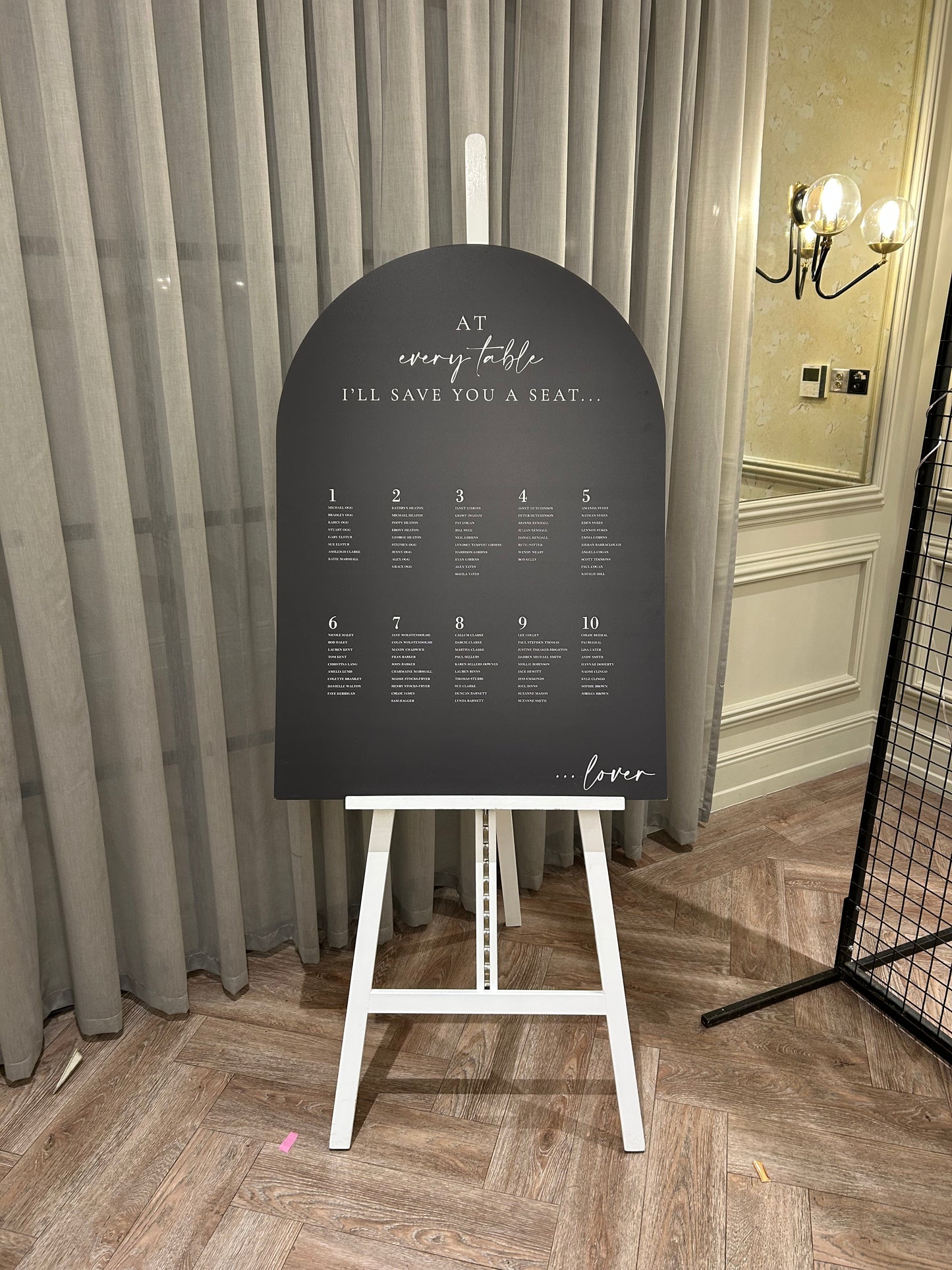 Table plans (Seating charts)