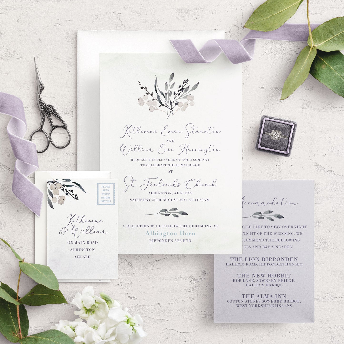 A5 Bundle Invitation - Whiteberry