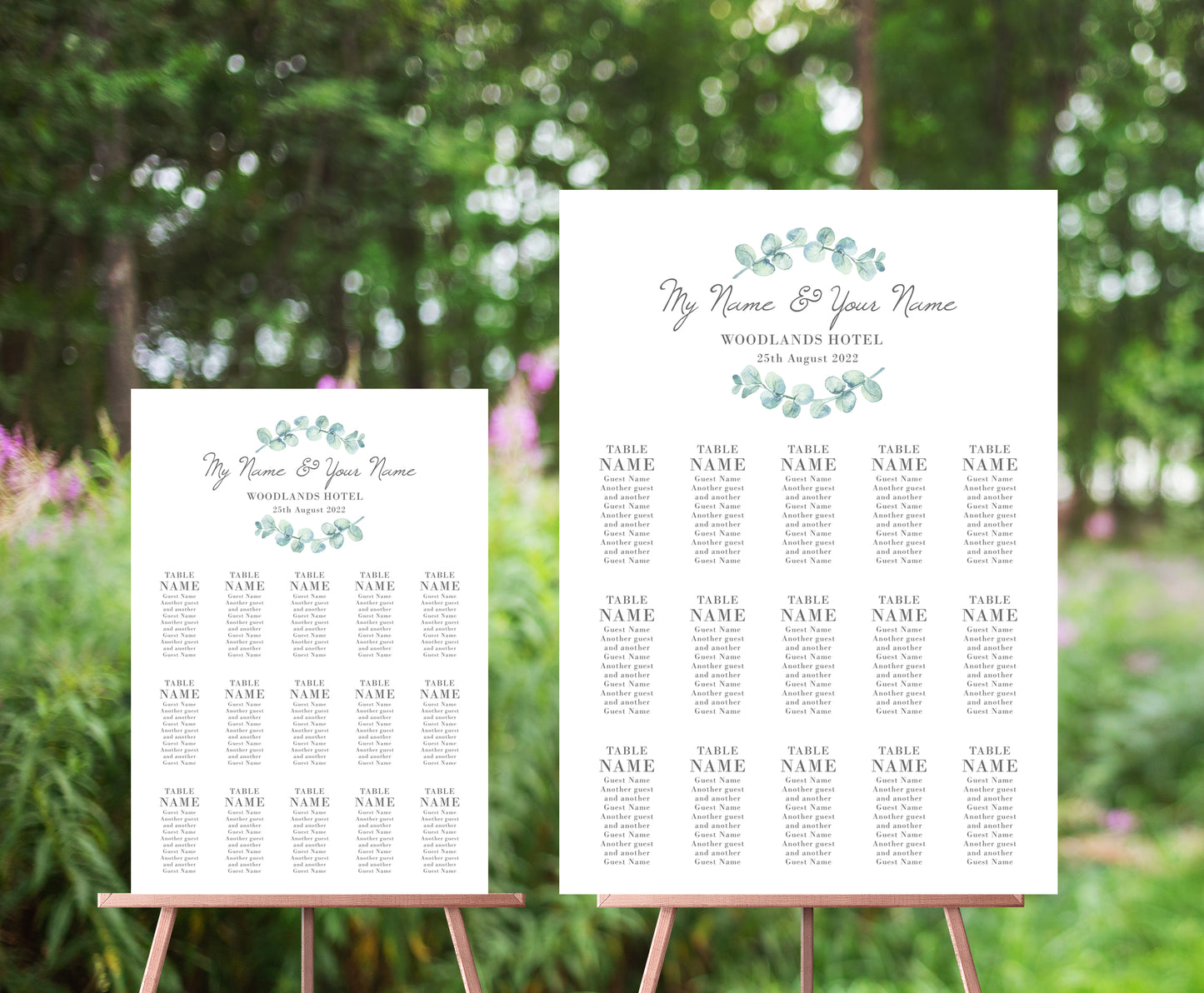 Table plans (Seating charts)