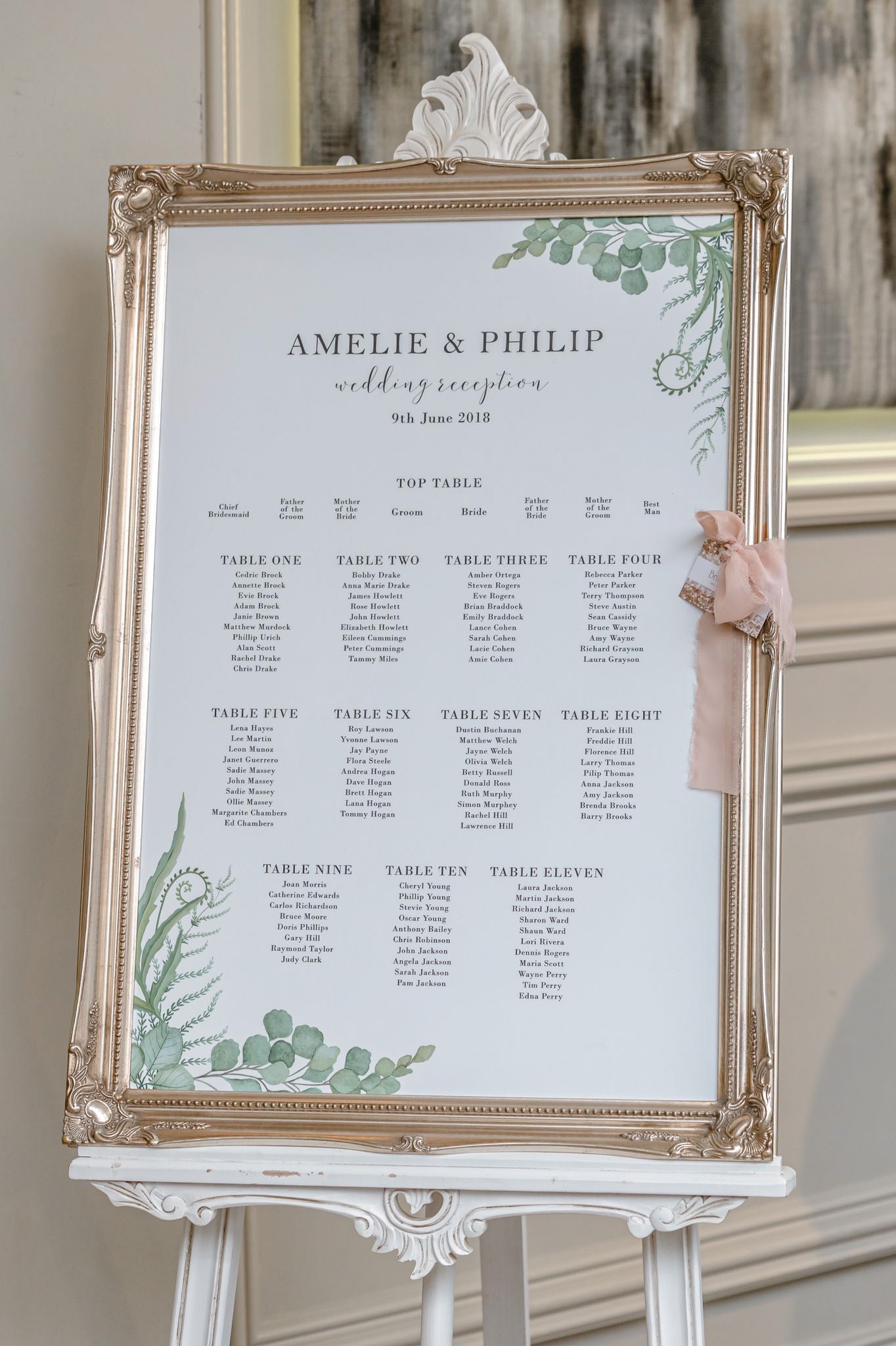 Table plans (Seating charts)