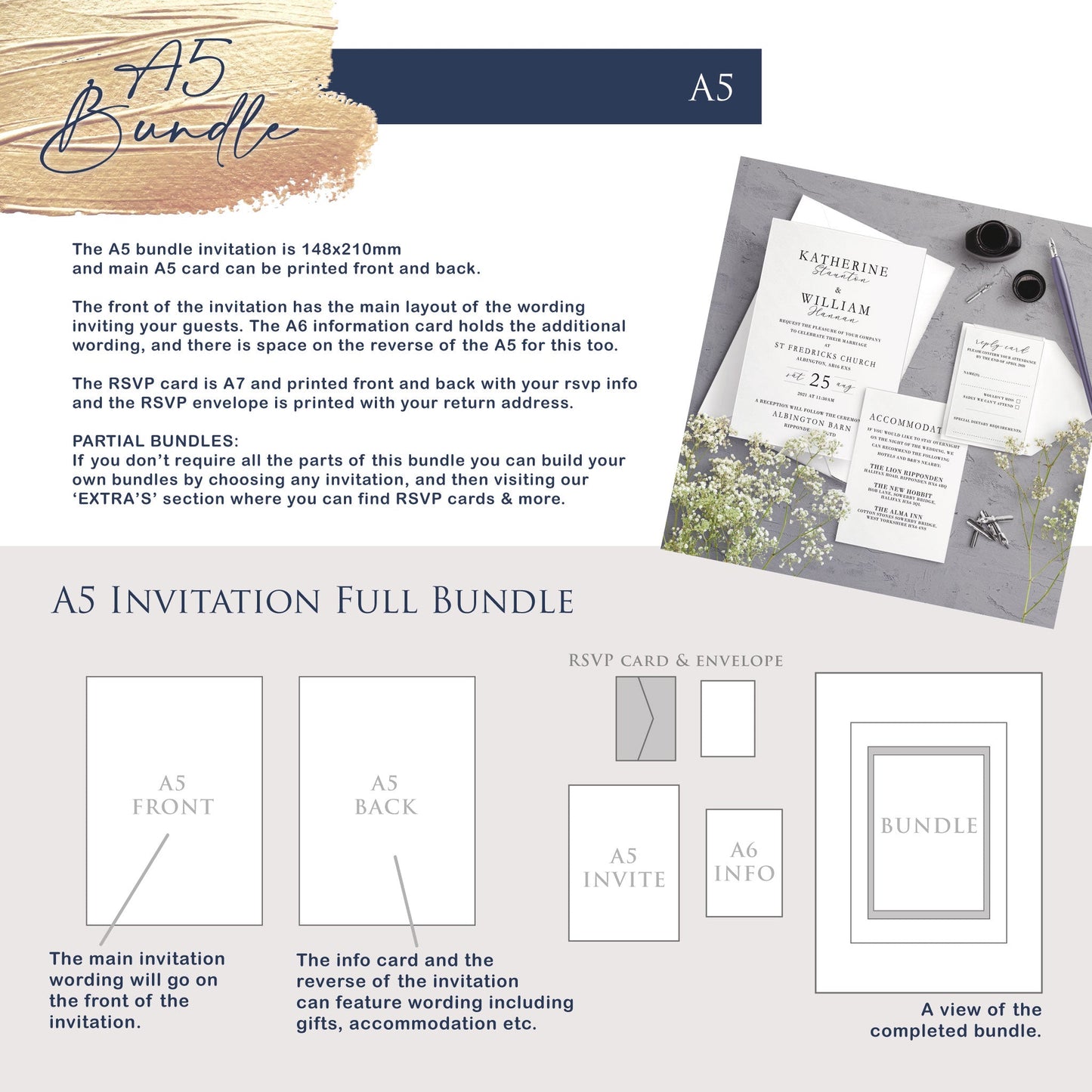 A5 Bundle Invitation - Woodlands