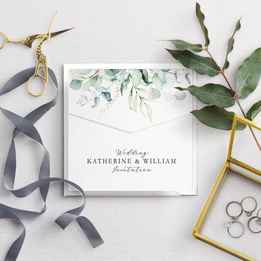 Envelope Fold A5 Invitation - Dreamy Eucalyptus