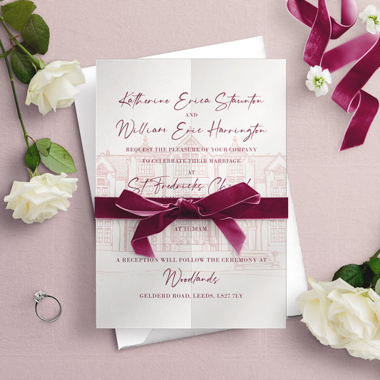 Vellum Wrap A5 Invitation - Woodlands