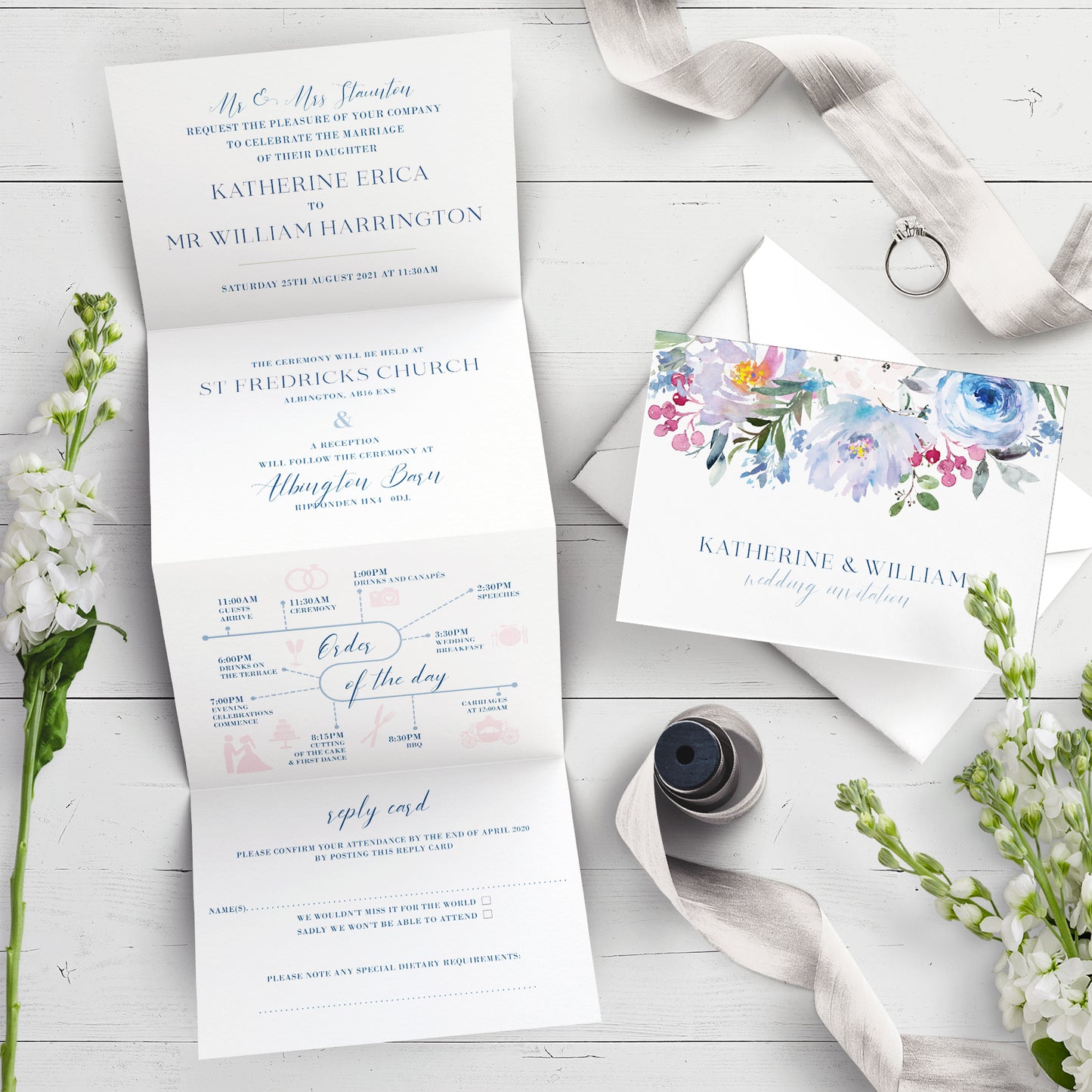Concertina Invitation - Ainsley Floral